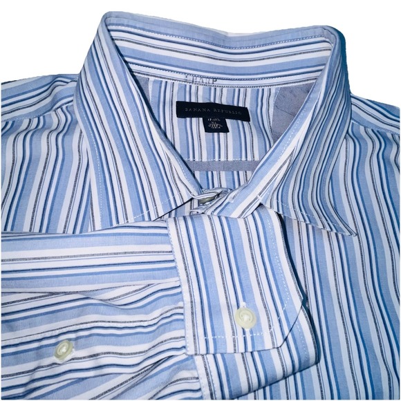 Banana Republic Other - Banana Republic‎ Mens Shirt XL Blue White Striped Long Sleeve Button Up